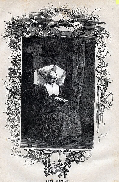 Portrait of Sister Simplice - Illustration by Gustave Brion (1824-1877) for '
