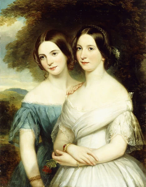 Portrait of Two Sisters, 1856 (oil on canvas)