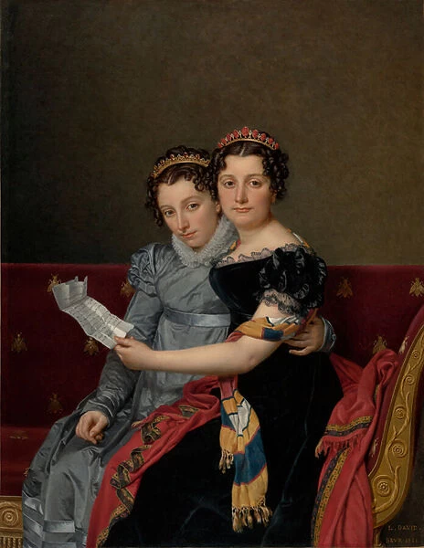 Portrait of the Sisters Zenaide and Charlotte Bonaparte, 1821 (oil on canvas)