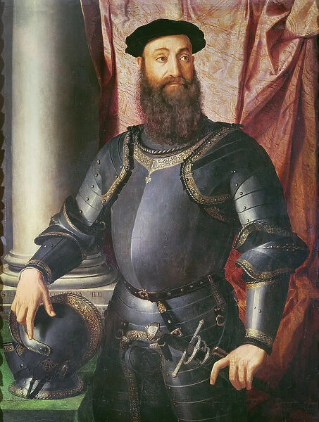 Portrait of Stefano Colonna, general of Charles V, 1546 (tempera on wood)