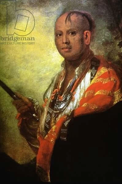 Portrait of Syacaust Ukah, head of the tribe of the Cherokee, 18th century (oil on canvas)