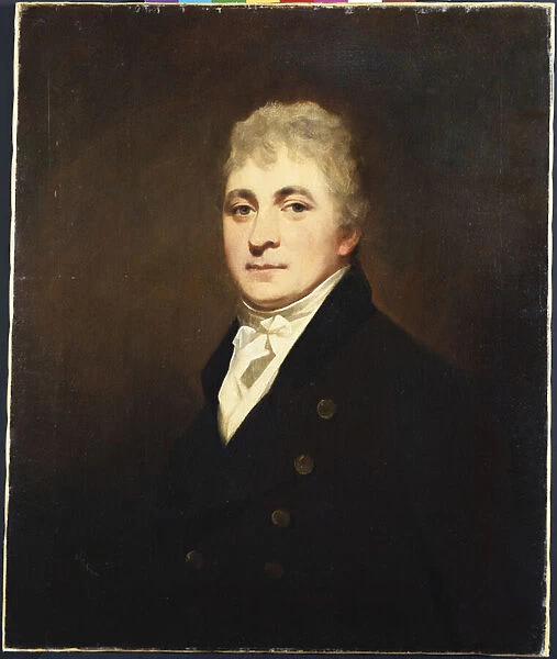 Portrait of Thomas Bissland, half length, wearing a black coat and white stock