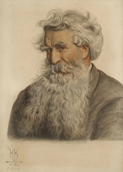 Portrait of Thomas Combe, Printer to the University (1796-1872) (Red and black chalk)