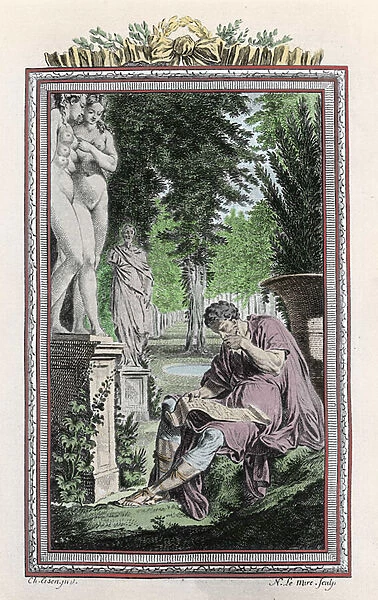 Portrait of Titus Lucretius Carus (Lucrece) Roman philosopher and poet in '