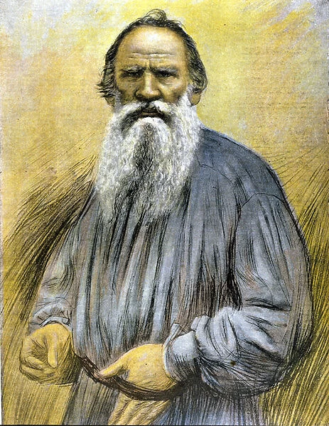 Portrait of Tolstoy. Engraving late 19th century