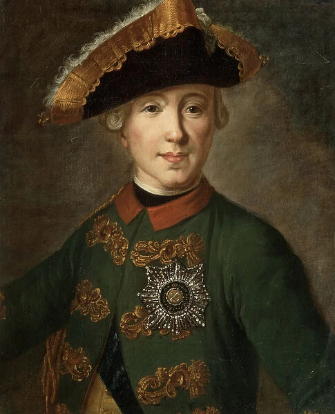 Portrait of Tsar Peter III (1728-62) (oil on canvas)