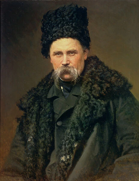 Portrait of the Ukranian Author Taras Grigorievich Shevchenko (1814-61), 1871 (oil