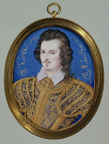 Portrait of an unknown youth, aged 26, 1593 (w  /  c on vellum)