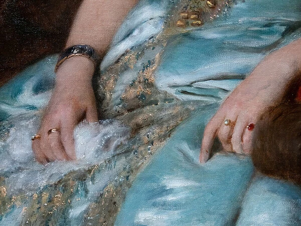 Portrait of Varvara Alexeevna Morozova, (detail) 1884, (Oil on canvas)