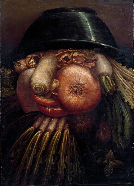 Portrait with vegetables (The The market gardener). 16th century (Painting)