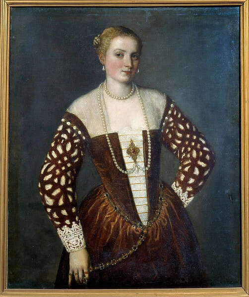 Portrait of a Venetian woman. Painting by Paolo Veronese (1528-1588), 1565. Oil on canvas