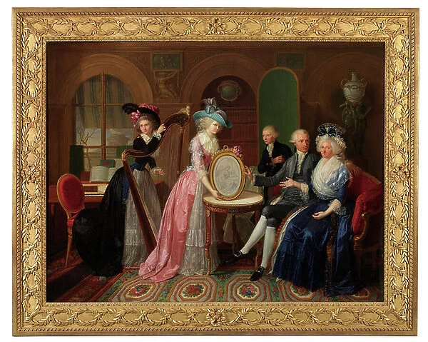 Portrait of the Villers family, 1790 (oil on canvas)