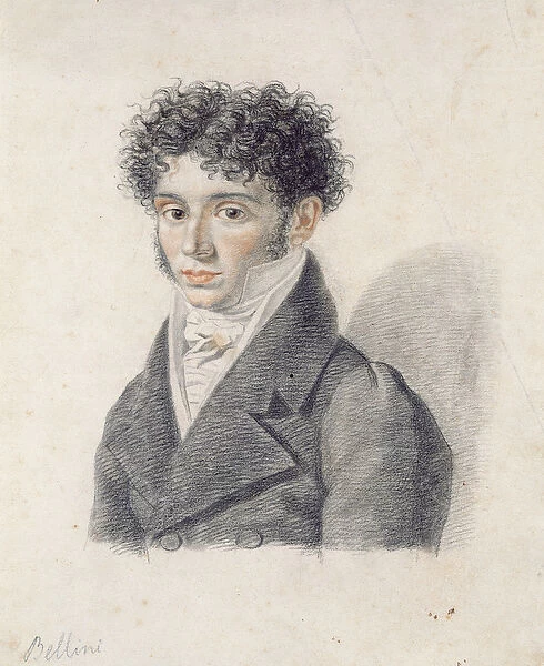 Portrait of Vincenzo Bellini (1801-35) (pencil on paper)