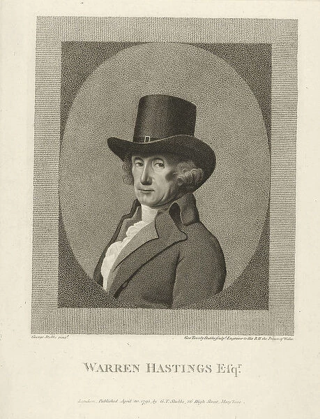 Portrait of Warren Hastings, Esq. pub. 1795 (engraving)