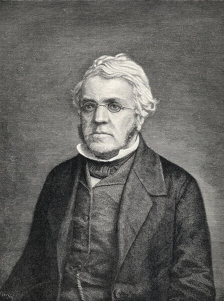 Portrait of William Makepeace Thackeray, engraved by W