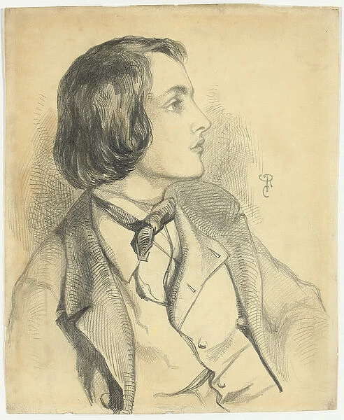 Portrait of William Michael Rossetti, (pencil on paper)