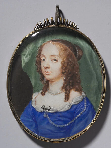 Portrait of a Woman, 1646 (watercolor on vellum in a silver gilt frame)
