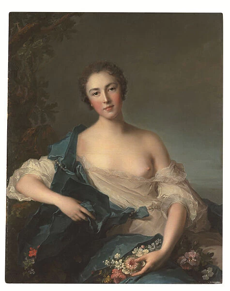 Portrait of a woman as Flora, 1741 (oil on canvas)