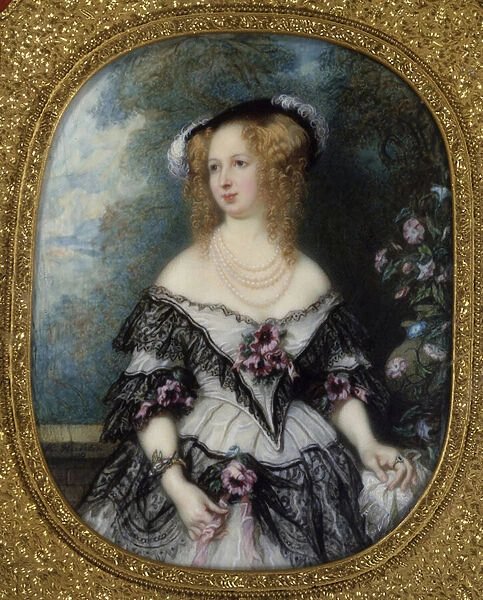 Portrait of a woman. Painting of the French school, 19th century. Paris, Decorative Arts