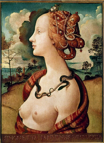 Portrait of woman said of Simonetta Vespucci Detrempe on wood by Piero di Lorenzo dit