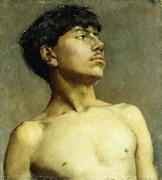 Portrait of Xavier Martinez, (oil on canvas laid on panel)