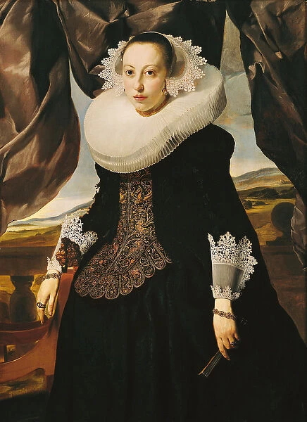 Portrait of a Young Dutch Woman (oil on canvas)