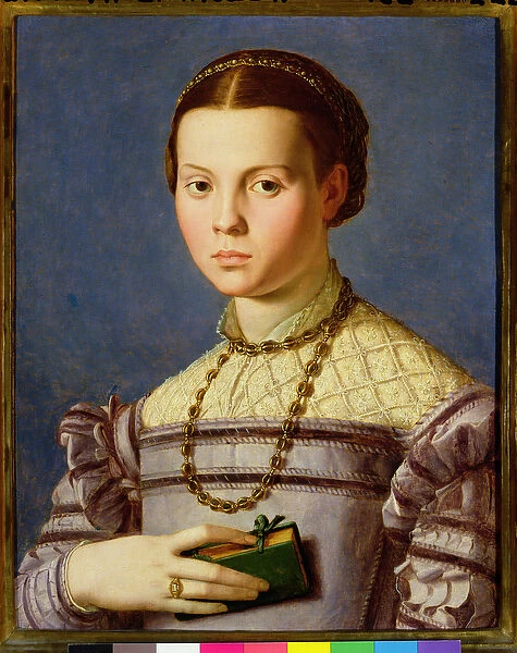 Portrait of a Young Girl Holding a Book c. 1545 (tempera on panel)