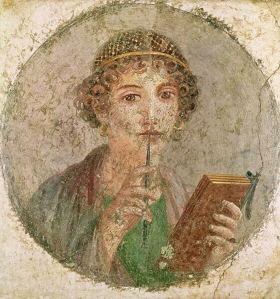 Portrait of a young girl, from Pompeii (fresco)