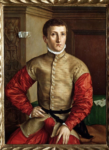 Portrait of a young man aged 18 - oil on wood, c. 1544