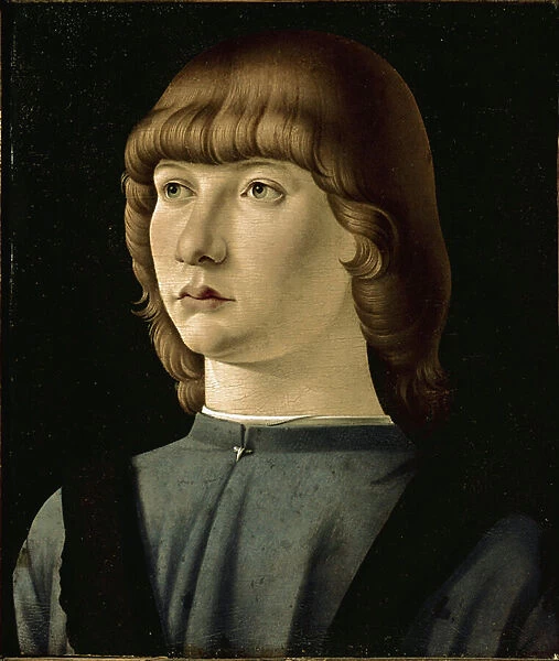 Portrait of young man (oil on wood, 1475-1480)