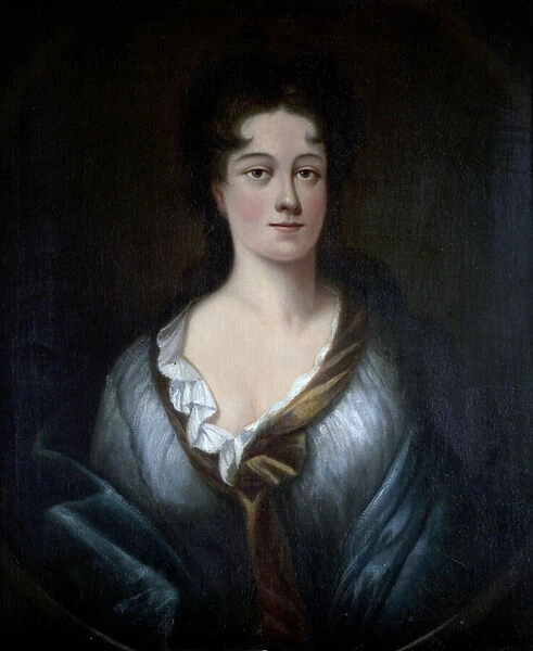 Portrait of a Young Woman in a Blue Wrap (oil on canvas)