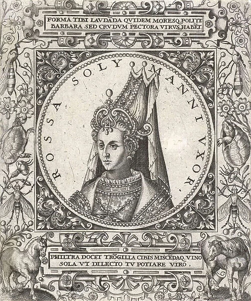Portraitof the sultan Roxelane, 16th century (engraving)