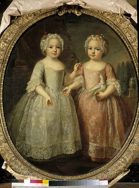 Portraits of Louise Elisabeth of France (1727-1759) and Henriette of France (1727 - 1752