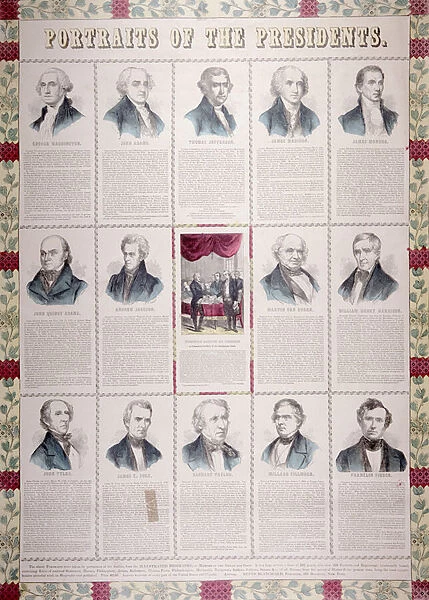Portraits of the Presidents (colour litho)