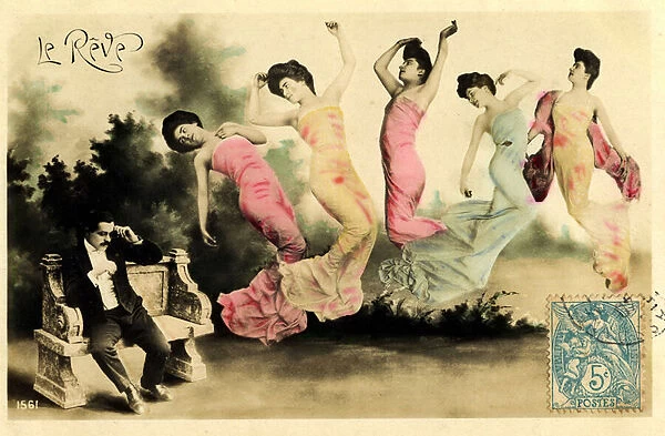 Postcard early 20th century, entitled the dream (photo)