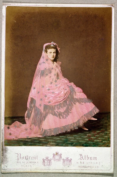 Postcard with woman in costume (colour litho)