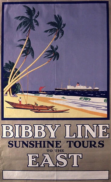 Poster advertising Bibby Line Sunshine Tours (colour litho)