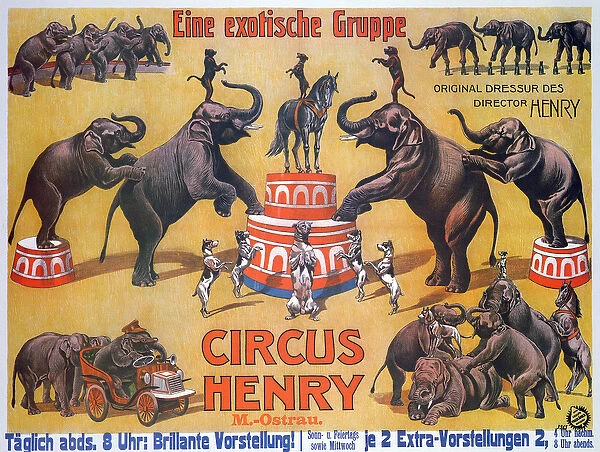 Poster advertising the Circus Henry, 1908 (colour litho)