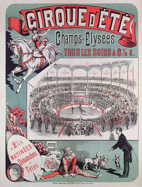 Poster advertising the Cirque d Ete, c. 1880 (colour litho)