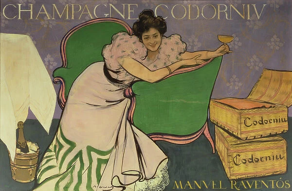 Poster advertising Codorniu Champagne (colour litho)