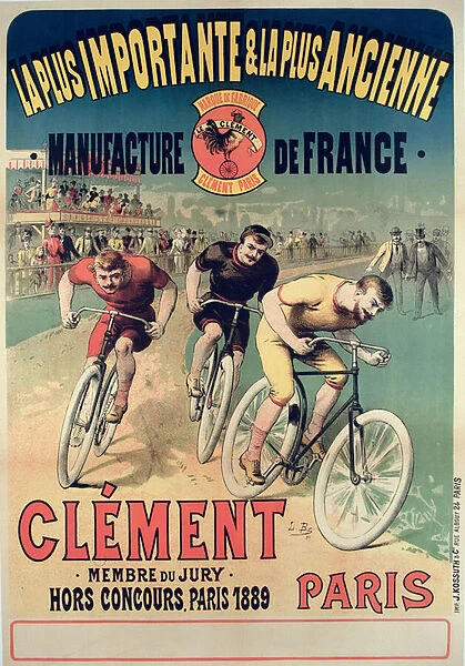 Poster advertising the cycles Clement, 1891 (colour litho)