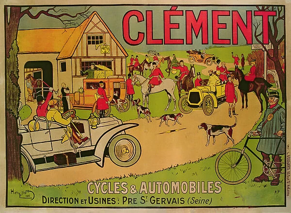 Poster advertising Cycles & motorcars Clement, Pre Saint-Gervais