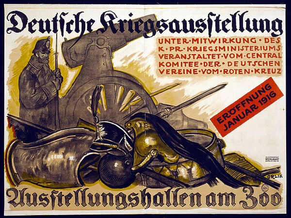 Poster advertising a German War Exhibition, 1915 (colour litho)
