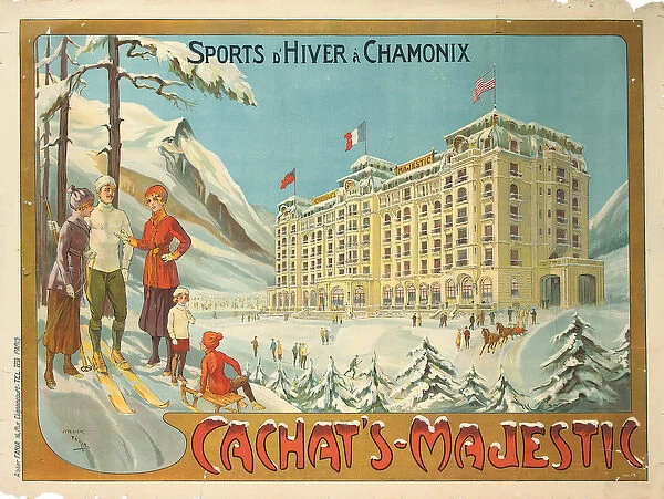 Poster advertising the hotel Cachats Majestic