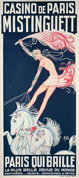 Poster advertising Mistinguett (1875-1956) at the Casino de Paris, 1925 (colour litho)