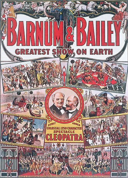 Poster Advertising the North American Circus Barnum and Bailey, 1912 (colour litho)