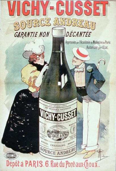 Poster advertising Vichy-Cusset Mineral Water, Paris (colour litho)