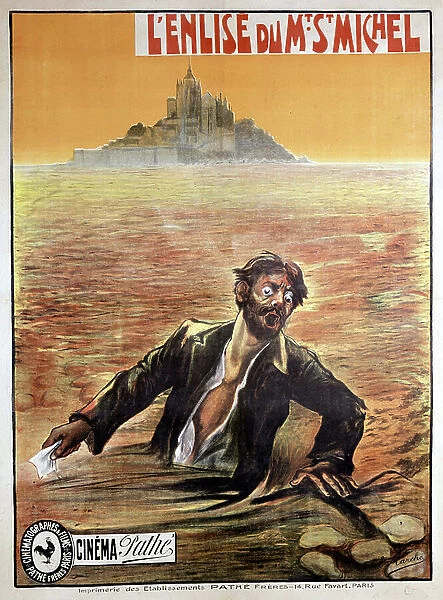 Poster of the film 'L'Enlise du Mont St Michel', 1908, Cinema Pathe