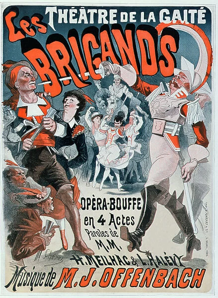 Poster for the opera bouffe Les Brigands by Jacques Offenbach (1819-80