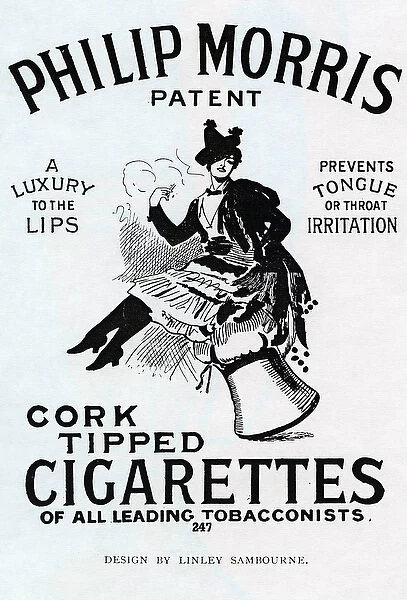 Poster for Philip Morris Cigarettes, designed by Linsay Sambourne, 1896 (engraving)